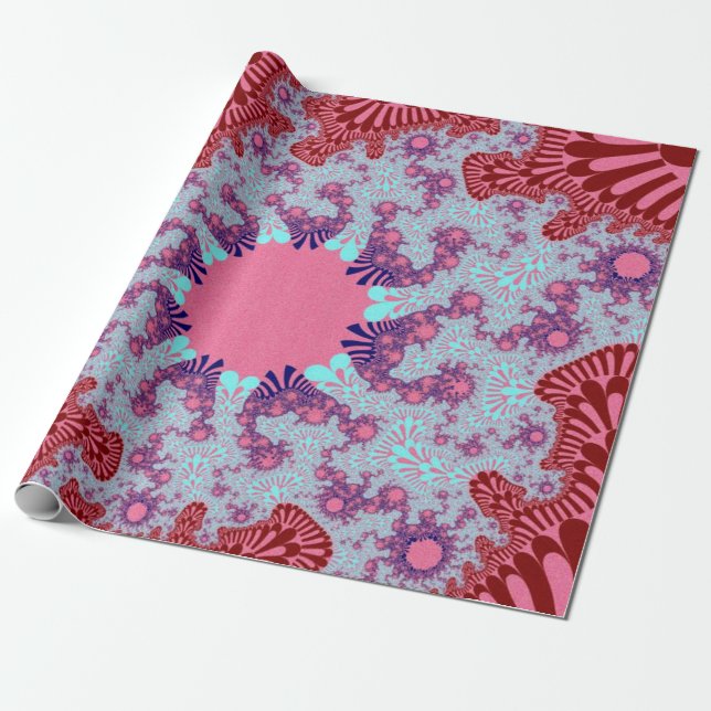 Cherry Cola Sunburst Wrapping Paper (Unrolled)