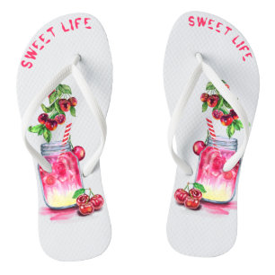 Cherry Cool Drink Fruits Flip Flops