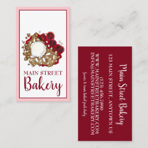 Cherry Crumble Cobbler Dessert Bakery Chef Business Card