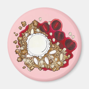 Cherry Crumble Cobbler Dessert Ice Cream Food Magnet