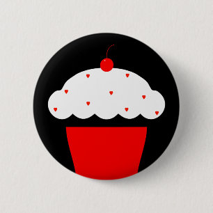 cherry cupcake 2 inch round button