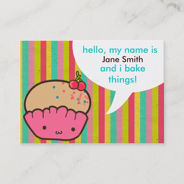Cherry Cupcake for Bakers Business Card (Front)