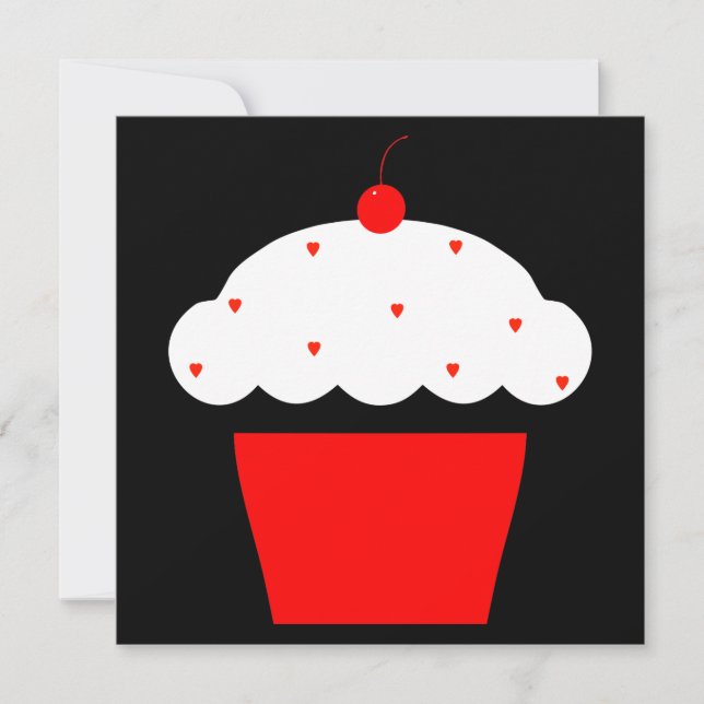 cherry cupcake invitation (Front)