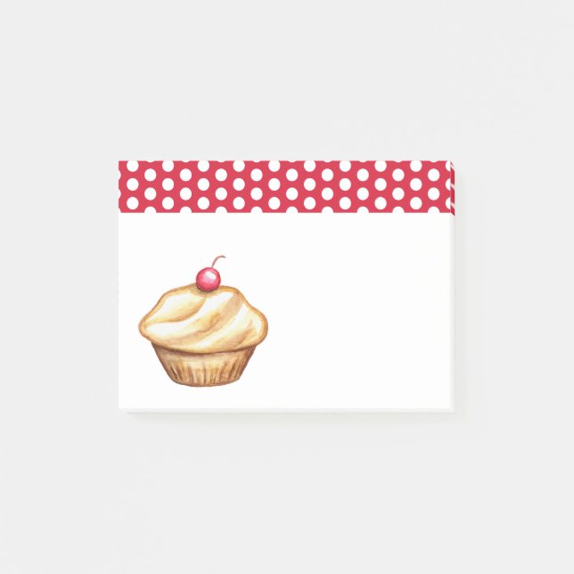 Cherry Cupcake Kitchen Grocery Notes Post It Notes (Front)