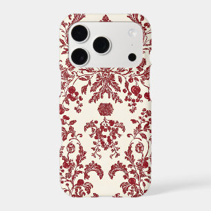 Cherry Damask iPhone Case Ornamental Cherry Red