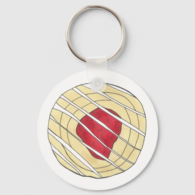 Cherry Danish Viennoiserie Pastry Chef Bakery Keychain (Front)