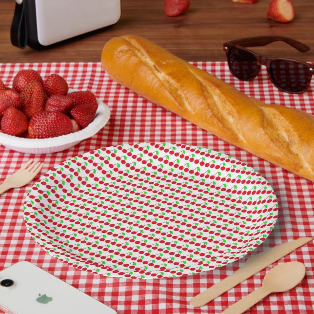 Cherry delight pattern paper plate (Picnic)