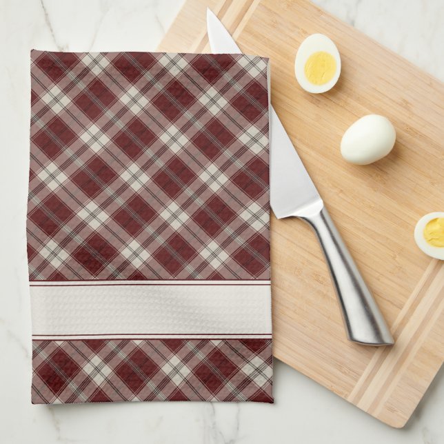 Cherry Delight Plaid Kitchen Towel (Quarter Fold)