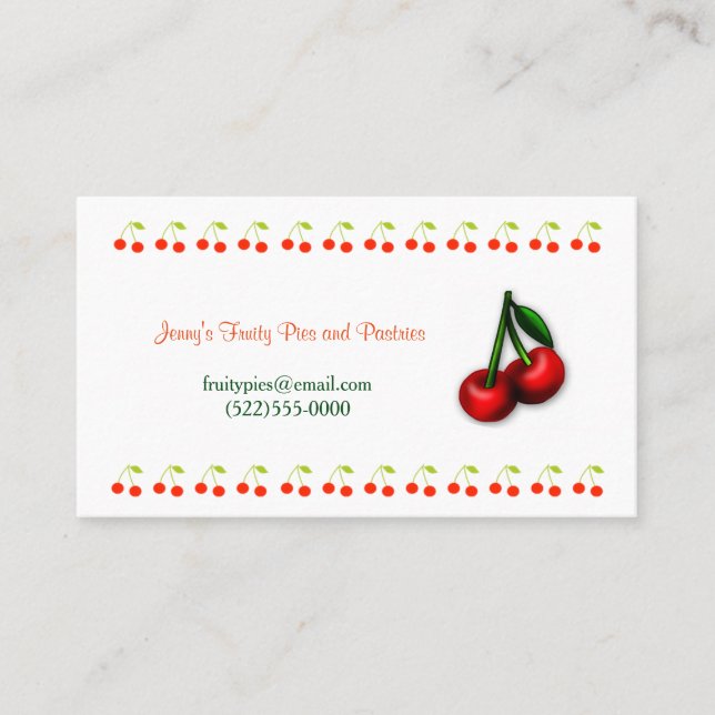 Cherry Design and Logo Business Card (Front)