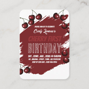 Cherry Design Berry First Birthday Handout Tickets