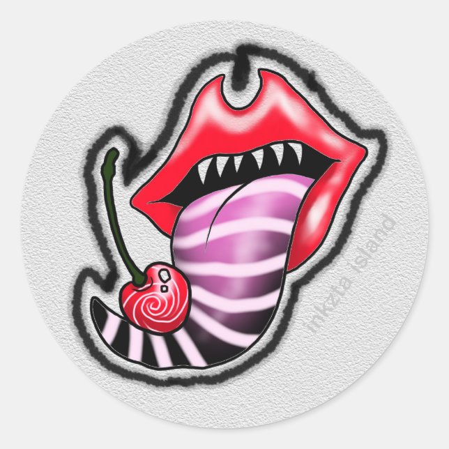 Cherry devil lips sticker (Front)
