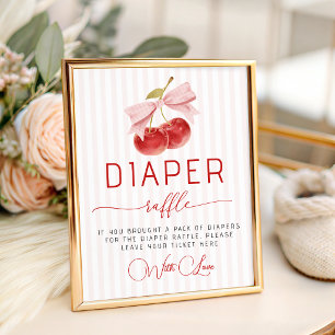Cherry Diaper Raffle Table Sign 8x10