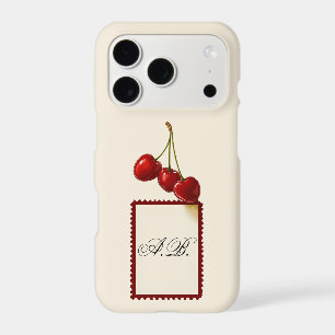 Cherry Diner Stamp iPhone Case Custom Initials
