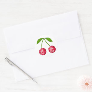 Cherry Disco Ball Classic Round Sticker