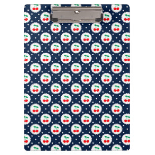 Cherry Dot Pattern – Retro Fruit Gift & Decor Clipboard