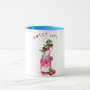 Cherry Drink Coffee Mug - Custom Text
