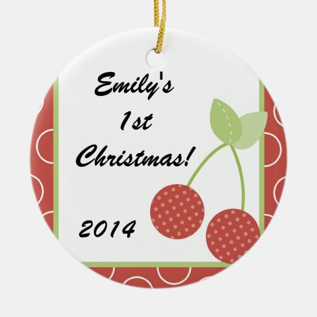 Cherry Farm Fruit Orcha Personalized Name Ornament (Front)