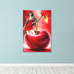 Cherry Fashion Illustration Wall Art Print