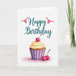 Cherry Festive Birthday Card