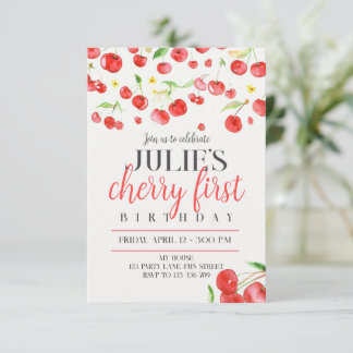 Cherry first birthday announcement