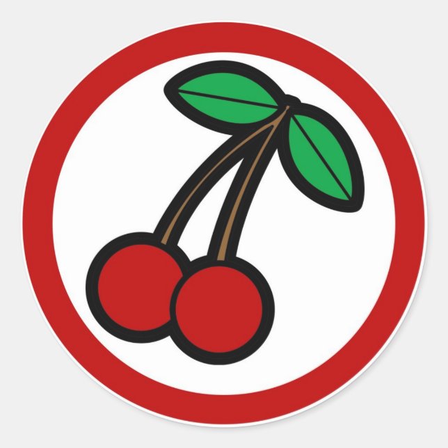 Cherry flaveur cercle visuel autocollant étiquette (Devant)