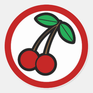 Cherry flavour visual circle sticker labels