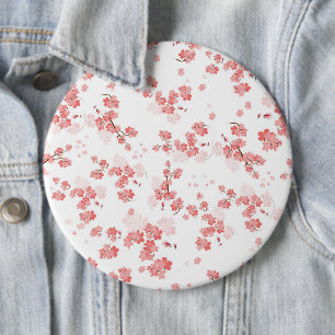 Cherry Flower 2 6 Inch Round Button
