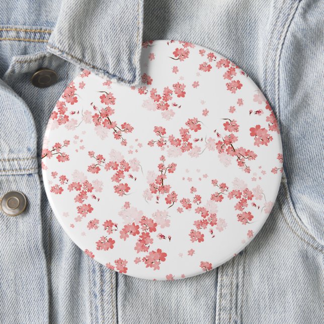 Cherry Flower 2 6 Inch Round Button (In Situ)