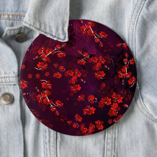 Cherry Flower 3 6 Inch Round Button