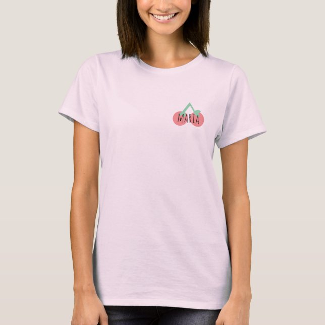 Cherry Fruit Initial Name T-Shirt (Front)