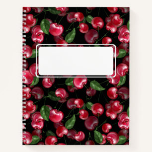 Cherry Fruit on black Notebook