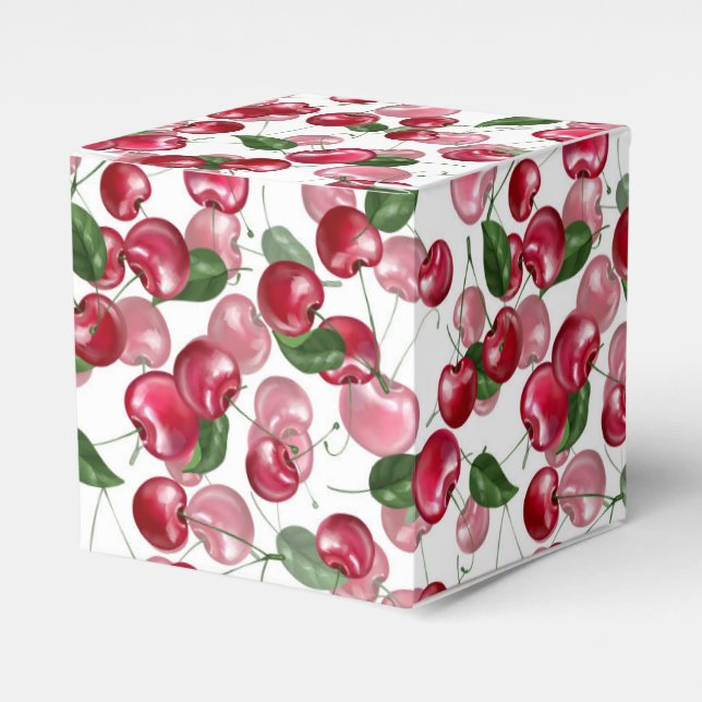 Cherry Fruit pattern  Favor Box (Front Side)