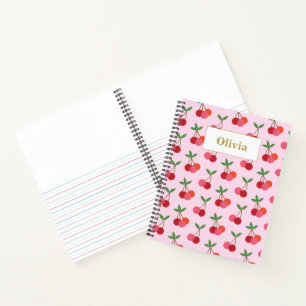 Cherry Fruit Pattern Personalized Story Journal
