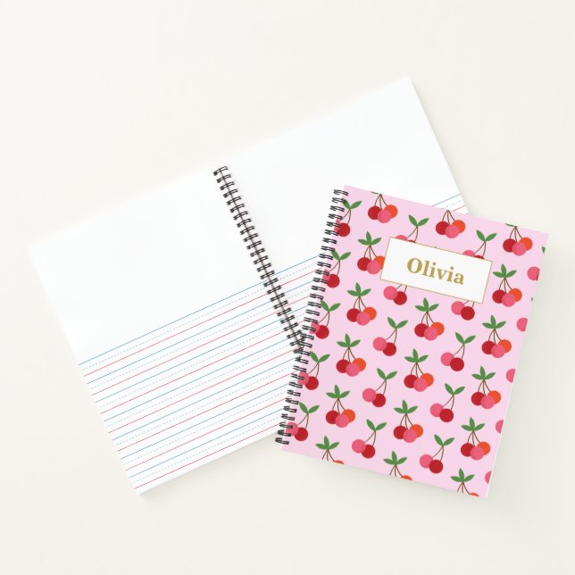Cherry Fruit Pattern Personalized Story Journal (Inside)