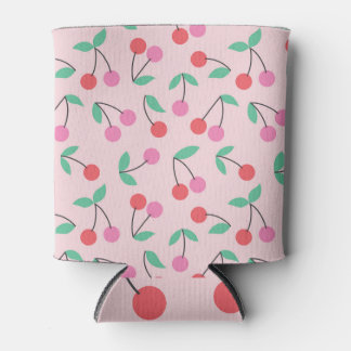 Cherry fruits: cute seamless design. can cooler