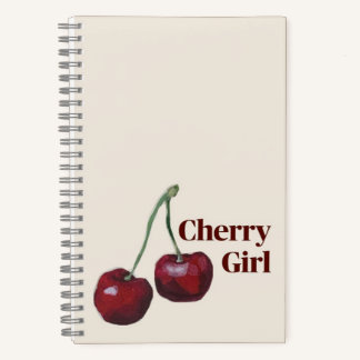Cherry Girl Minimalist Art Notebook