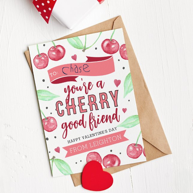 Cherry Good Friend Classroom Valentine's Day Card (Creator Uploaded)