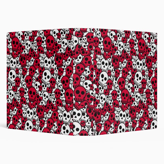 Cherry Gothic Skull Pattern Print Binder (Background)