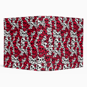 Cherry Gothic Skull Pattern Print Binder