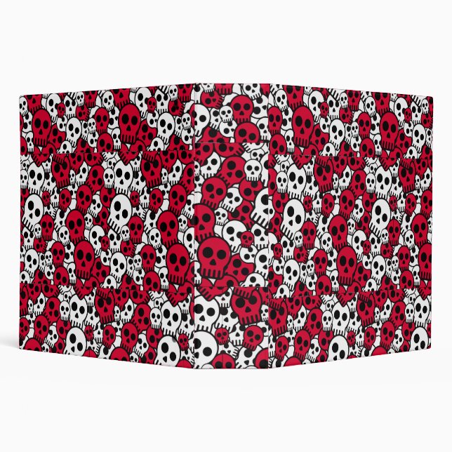Cherry Gothic Skull Pattern Print Binder (Background)
