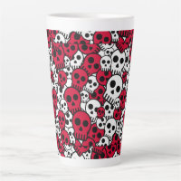 Cherry Gothic Skull Pattern Print