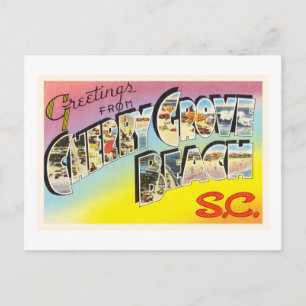 Cherry Grove Beach Caroline du Sud SC Vieux carte