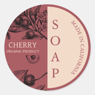 Cherry Handmade Soap Modern Label