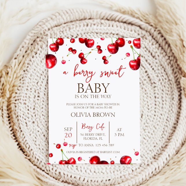 Cherry Heart Baby Shower Invitation (Creator Uploaded)