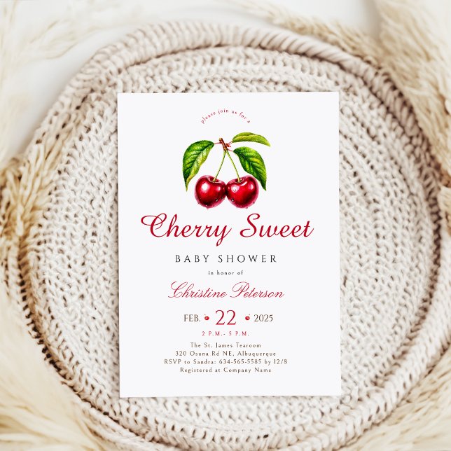 Cherry Heart Baby Shower Invitation (Creator Uploaded)