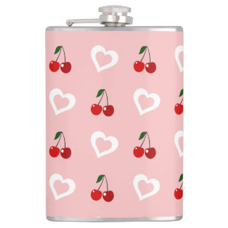 cherry hearts throw pillow thermal tumbler hip flask