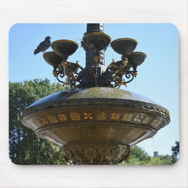 Cherry Hill Fountain Central Park NYC Photography Mouse Pad (Front)