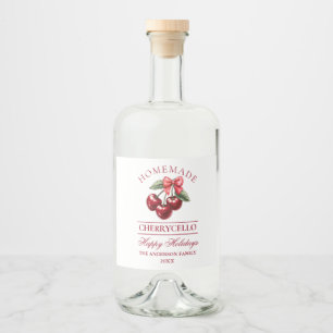 Cherry Homemade Cherrycello Holiday Liquor Bottle Label