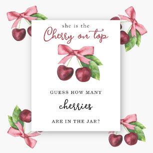 Cherry How many are in the jar Baby shower Poster