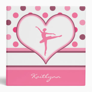 Cherry Inspired Pink Polka-Dots Ballet Dancer Binder